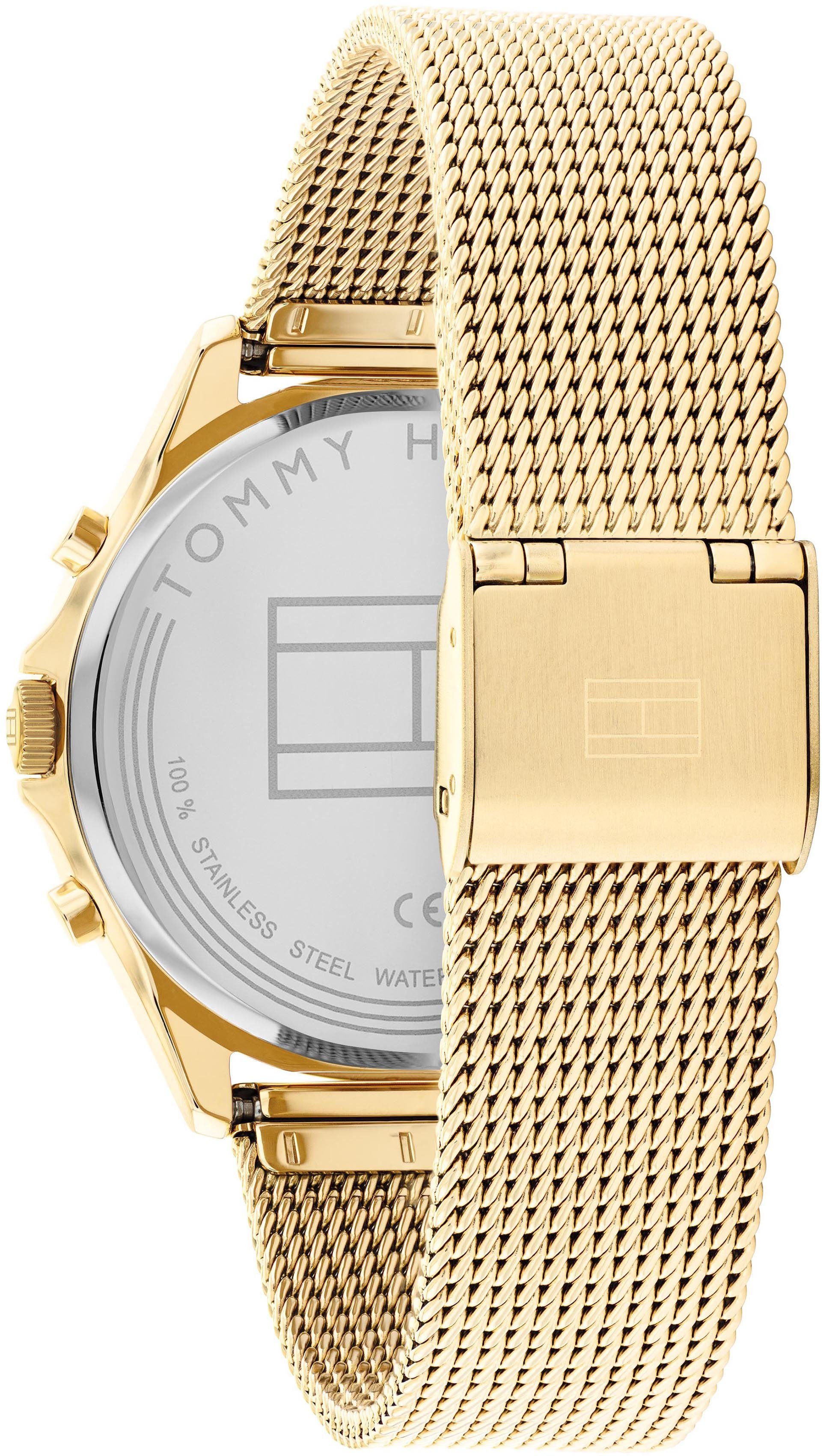 Tommy Hilfiger Multifunktionsuhr QUINN 1782417, Quarzuhr, Armbanduhr, Damenuhr, Datum, Edelstahlarmband