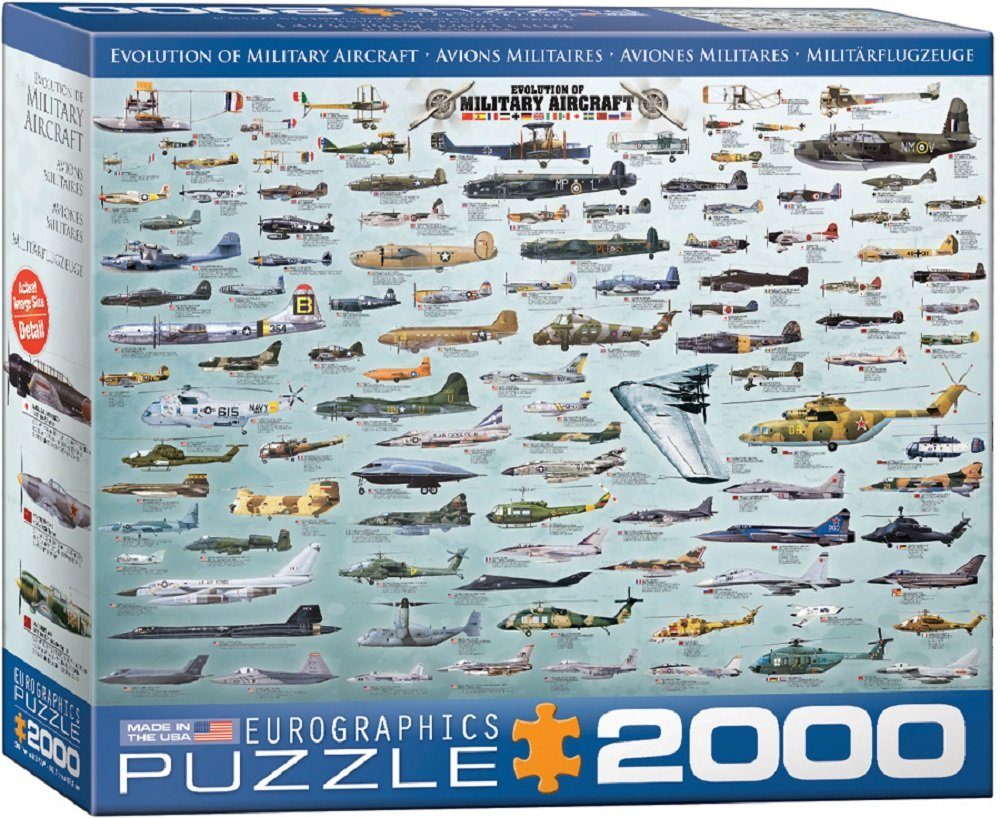 EUROGRAPHICS Puzzle EuroGraphics 8220-0578 Evolution von Militärflugzeugen 2000 Teile Puzzle, Puzzleteile, Made in Europe