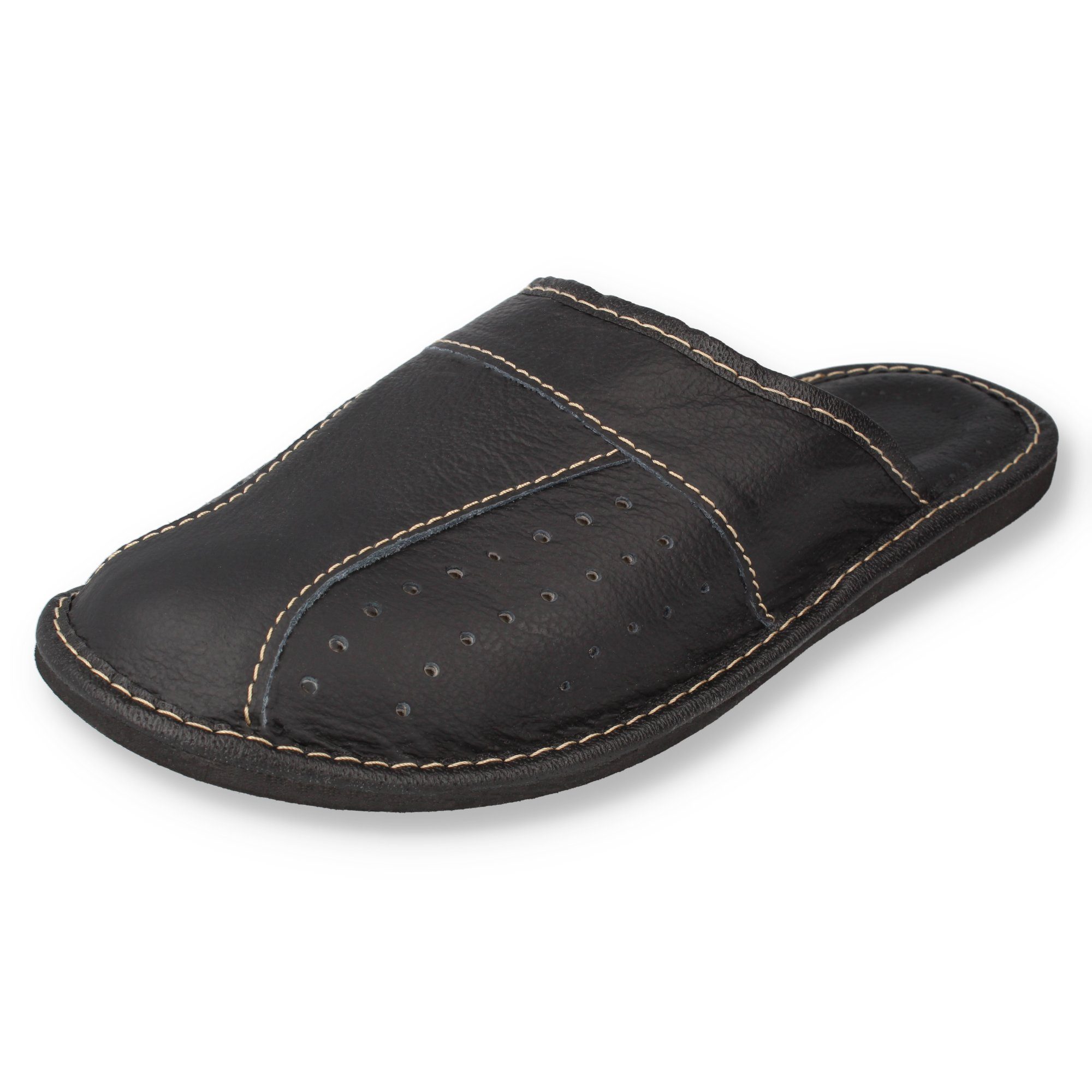 filsko Wolmar Herren Hausschuh (1 Paar, Obermaterial aus Leder) bis Schuhgröße 50, Pantoffeln, Slip-On