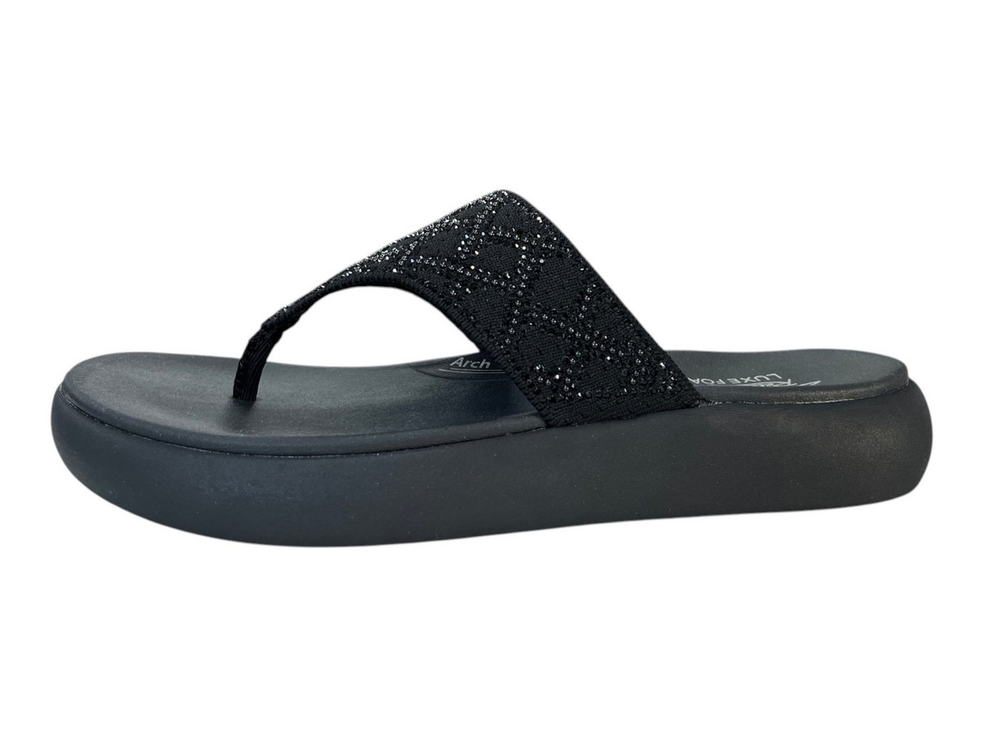 Skechers Skechers Damen Zehentrenner Pantolette ASANA LUXE 164197/BBK schwarz Zehentrenner