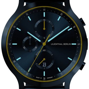 Lilienthal Berlin Chronograph Chronograph Blue Yellow - Edelstahl Blau