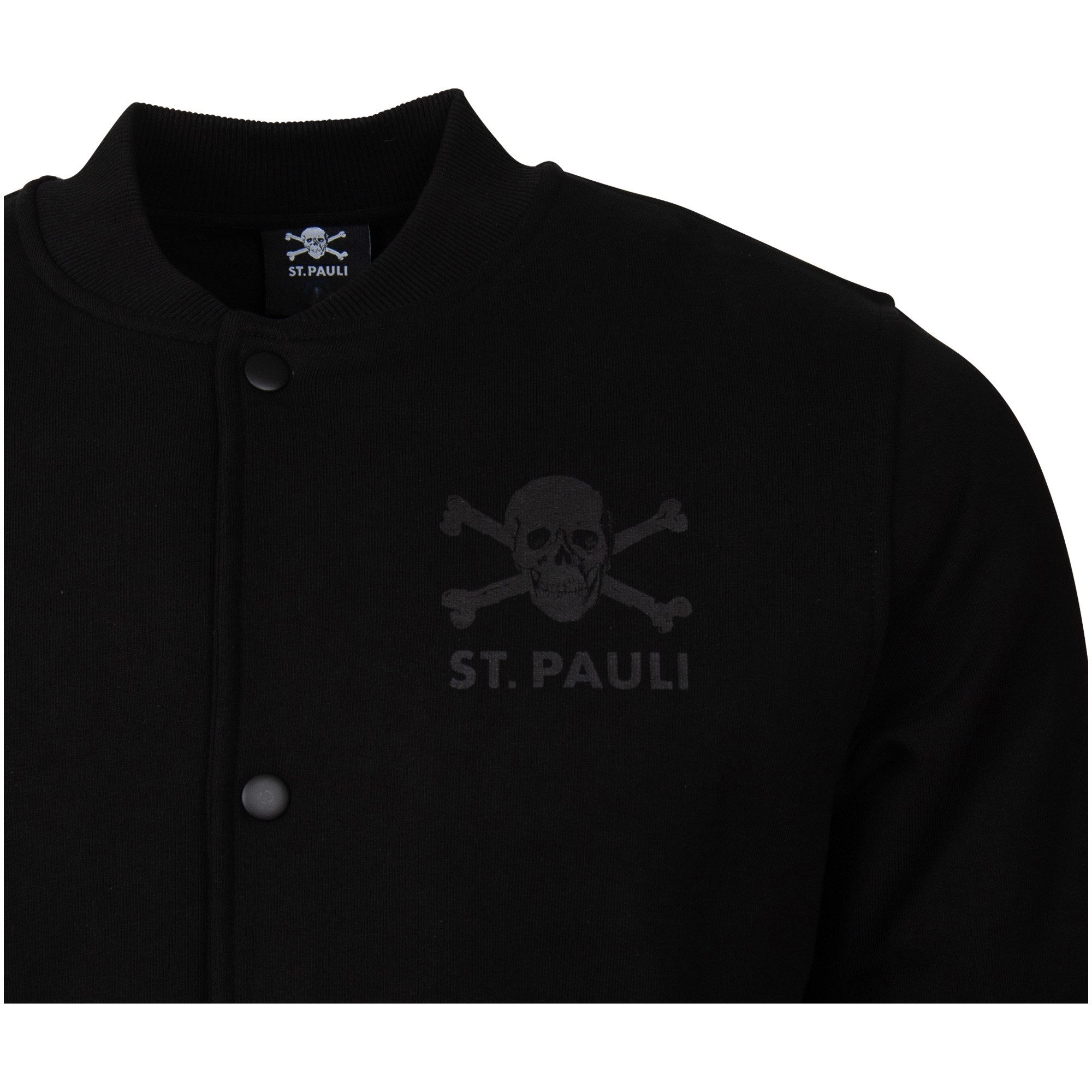 FC St. Pauli Collegejacke FC St. Pauli - Collegejacke All Black Totenkopf - schwarz