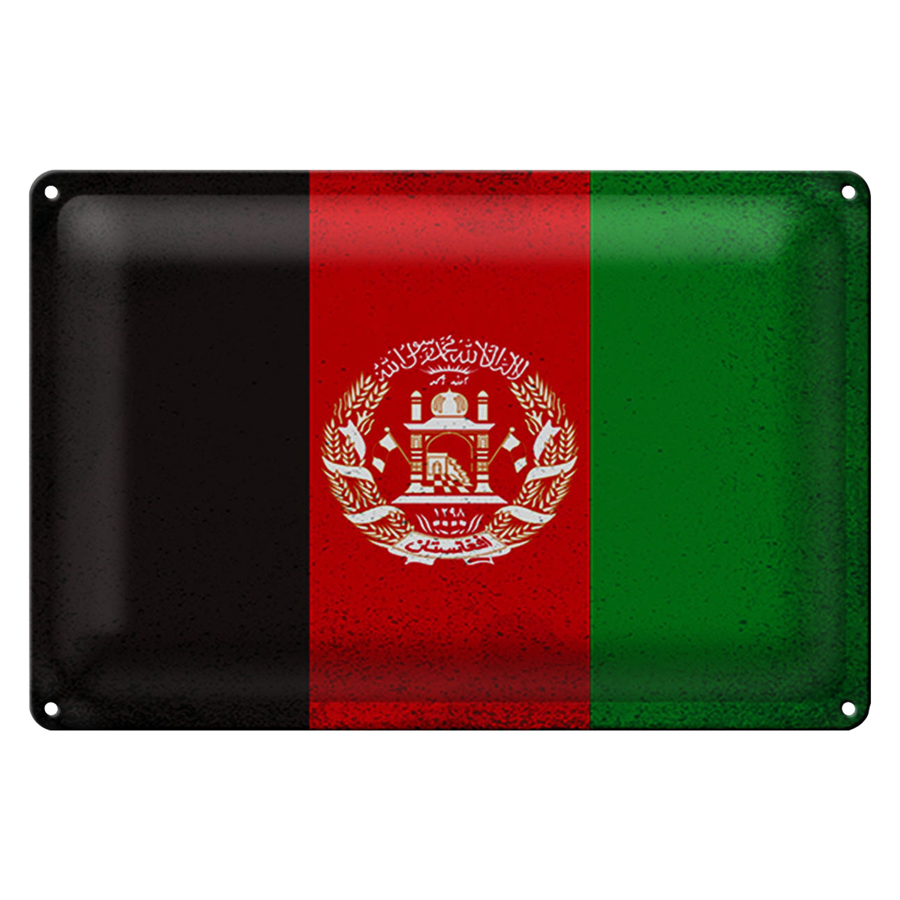 Metallschild Flagge Afghanistan 18x12cm Afghanistan Vintage