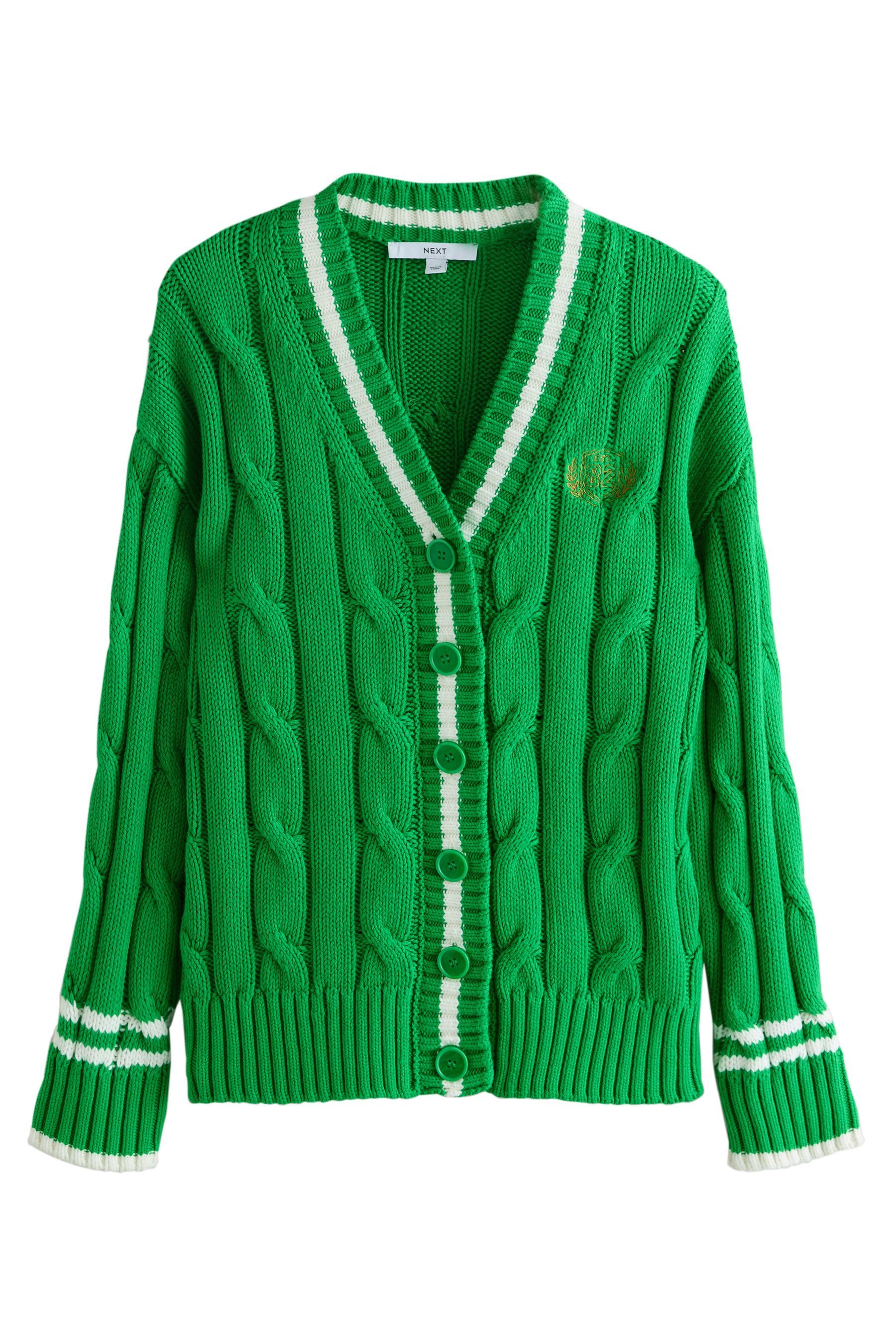 Strickjacke Strickjacke mit Zopfmuster und V-Ausschnitt