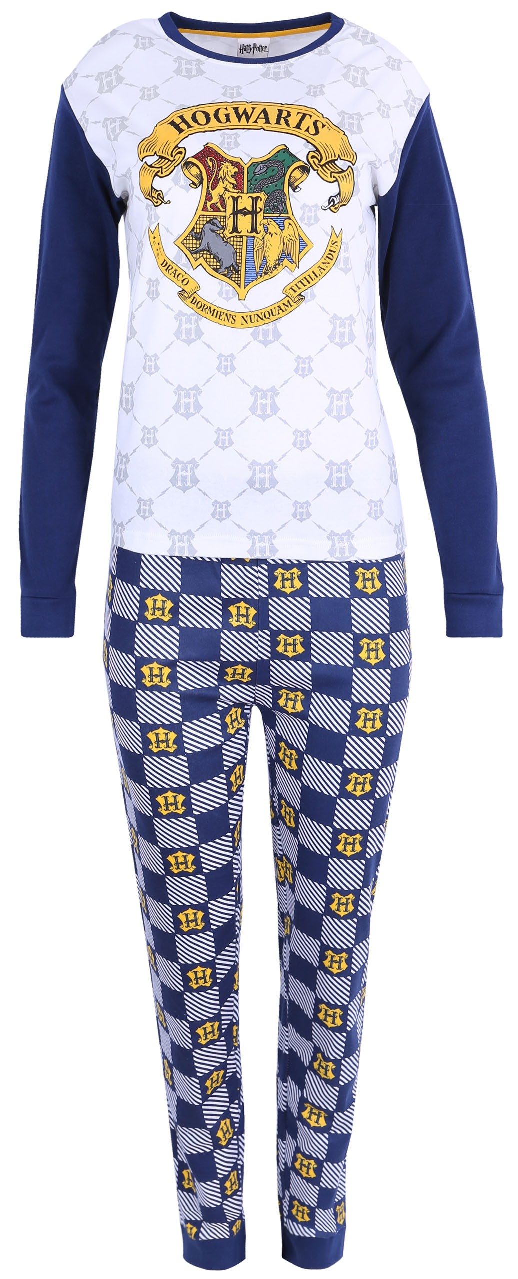 Sarcia.eu Schlafanzug Weiß-dunkelblauer Pyjama HOGWARTS Harry Potter 6 Jahre