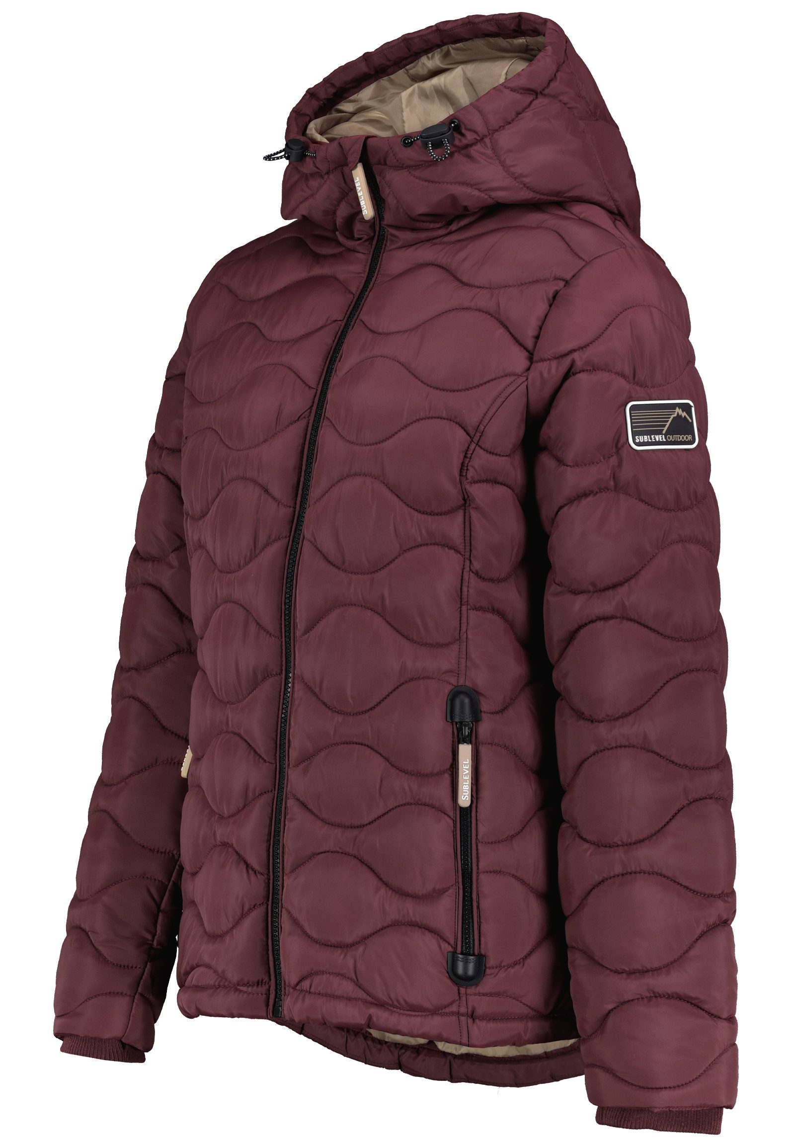 SUBLEVEL Steppjacke Damen mit Kapuze gefütterte Winter Jacke