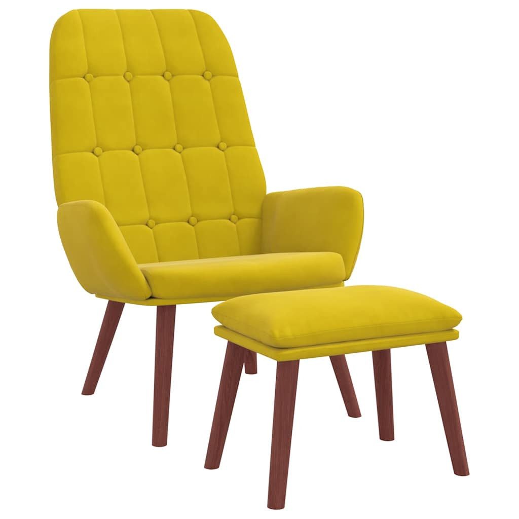 vidaXL Sessel Relaxsessel mit Hocker Gelb Samt (1-St)