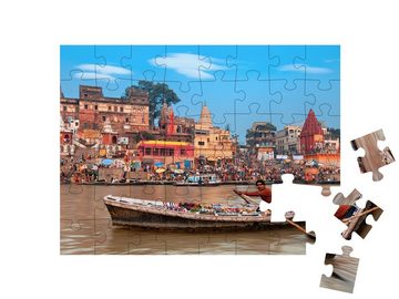 puzzleYOU Puzzle Ein Blick auf die heiligen Ghats von Varanasi, 48 Puzzleteile, puzzleYOU-Kollektionen Indien, Aus aller Welt