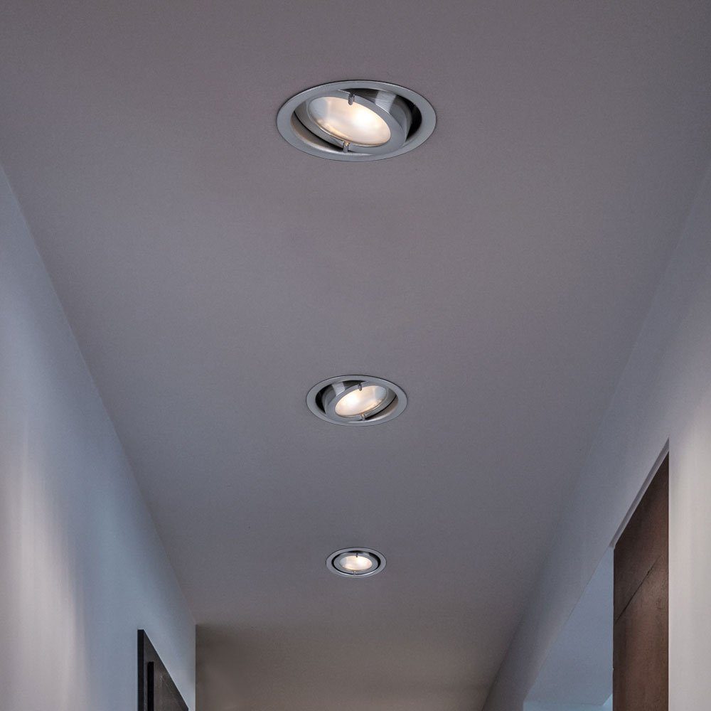 Warmweiß, LED 6er etc-shop Lampen Einbaustrahler, Beleuchtung Zimmer Set Leuchtmittel inklusive, Spot Wohn Einbau Decken ALU