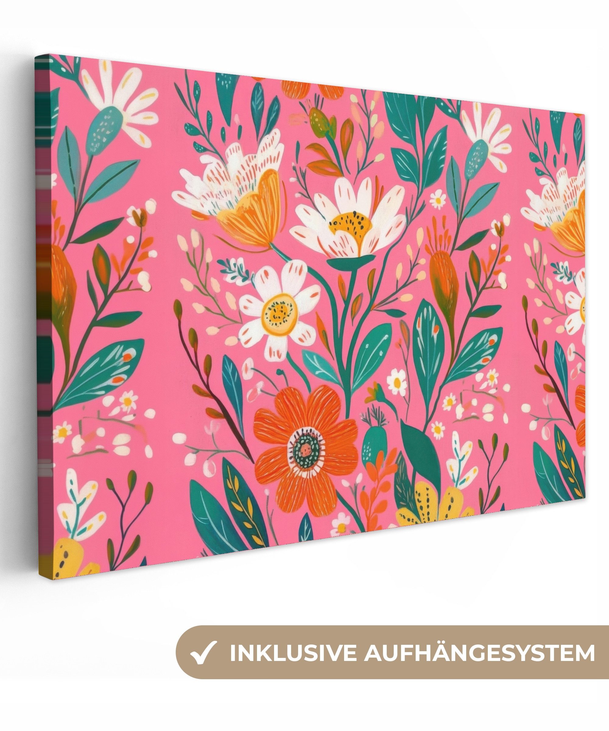OneMillionCanvasses® Leinwandbild Rosa - Blumen - günstig online kaufen
