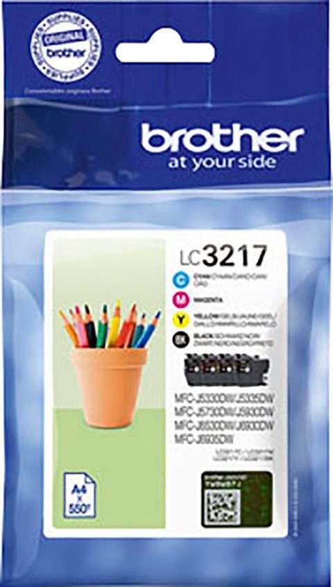 Brother LC-3217 Value Pack Tintenpatrone (Packung, 4-tlg) schwarz, cyan, magenta, gelb