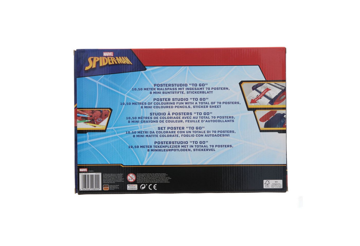 Thumbnail - Spiderman Malvorlage Ausmalposter-Set – 70 Poster mit Buntstiften und Stickern für Kinder