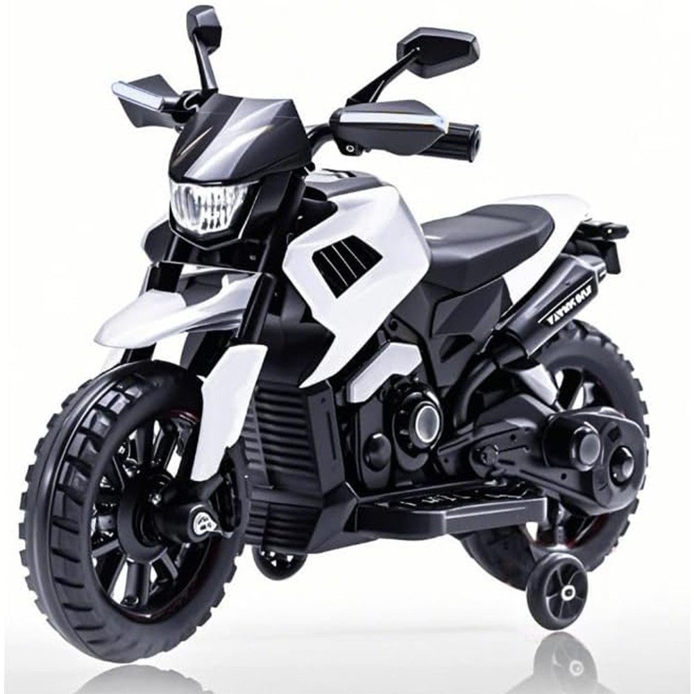 GarveeMore Elektro-Kindermotorrad für Kinder, 6 V, für 3-6 Jahre,stabiles Elektromotorrad mit Lernrollen, Akku 6V 4Ah,LED-Scheinwerfer,Musik,Spielzeug für Kinder von max.25kg