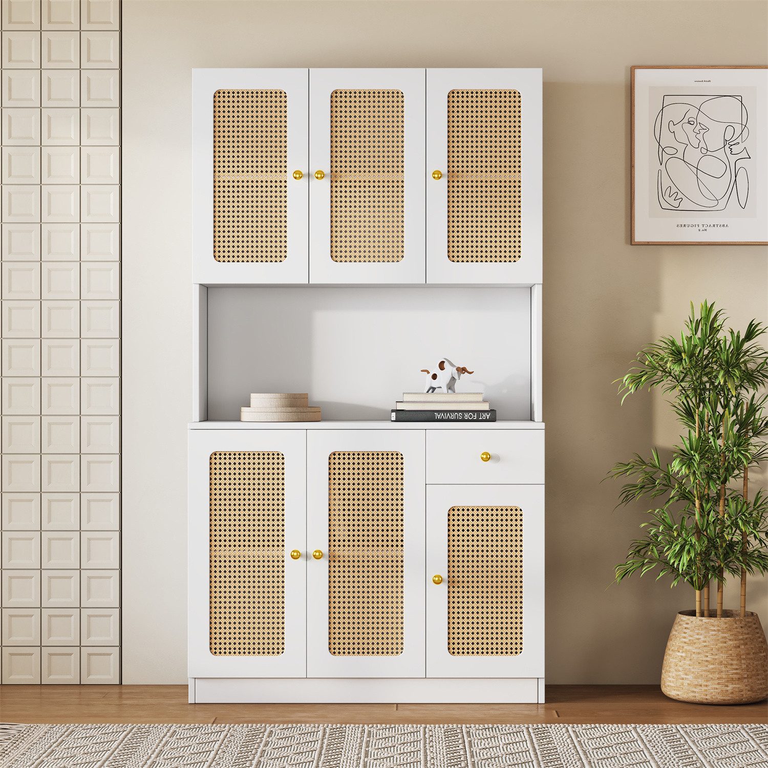 autolock Highboard Rattan-Highboard - mit 6 günstig online kaufen