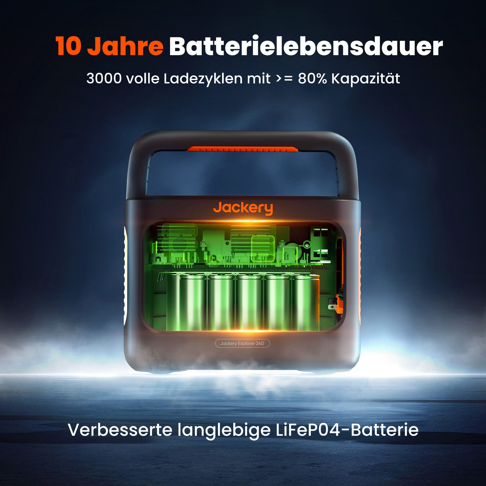 Jackery Stromerzeuger Explorer 240 v2 Tragbare Powerstation, 256Wh LiFePO4 Solargenerator, 0,6 in kW, 300W AC/100W USB-C Ausgang, für Camping, Reise, Notfall