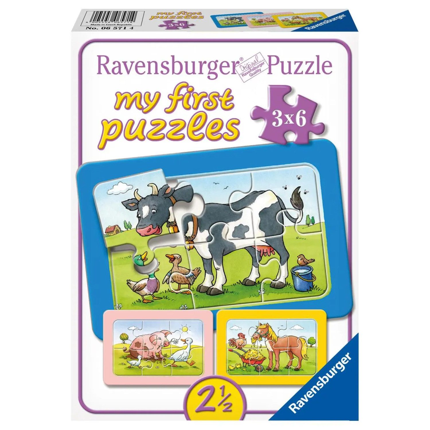 Ravensburger Puzzle Gute Tierfreunde. My first puzzle - Rahmenpuzzle 3 x 6 Teile, 19 Puzzleteile