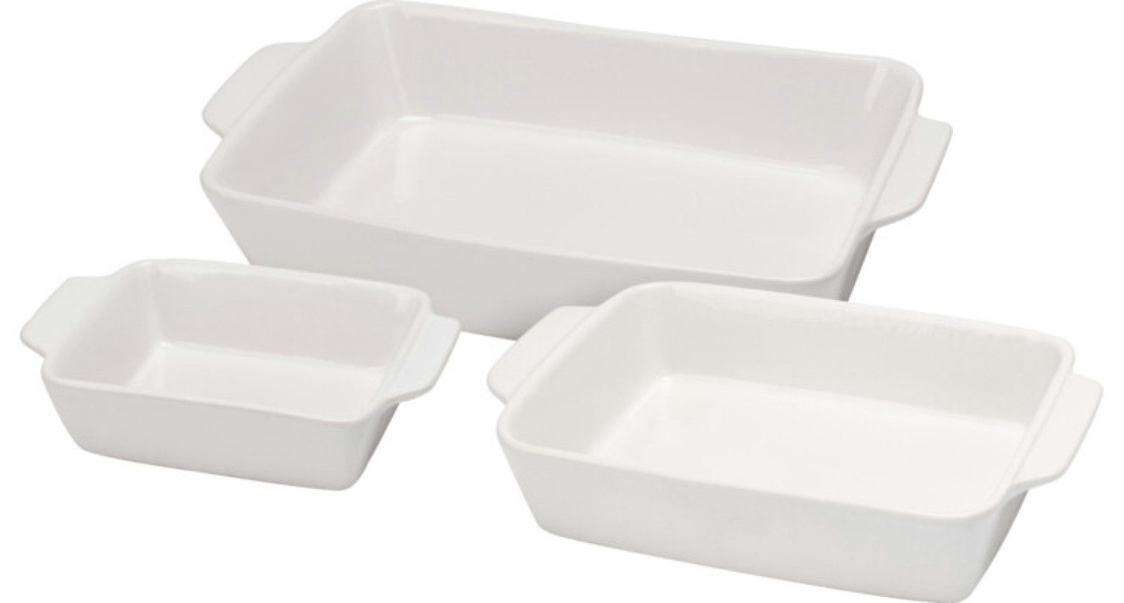 Koopman Ofenschale Ofenform Auflaufform Gratinform Backform Keramik 3tlg Set, Keramik, (Set, 3-St., Packung), 3 Größen, Spülmaschinenfest, Tragegriffe, Mikrowel – Bild 4 von 5
