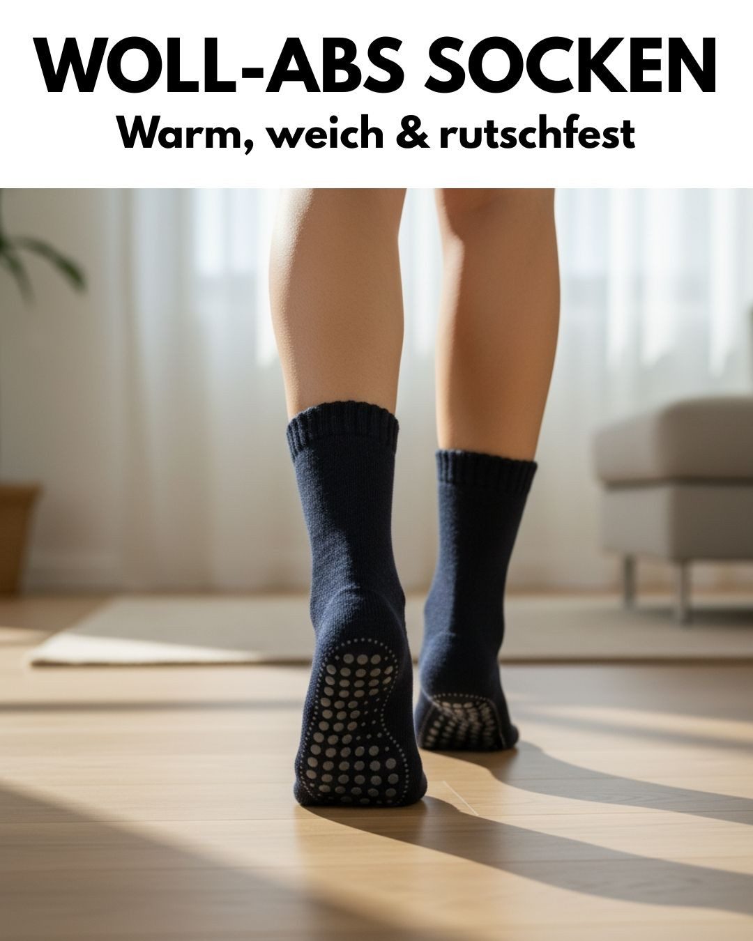 sockenkauf24 ABS-Socken Antirutschsocken warme Stoppersocken mit Wolle Vollfrottee (Navy, 2-Paar, 35-38) mit Komfortbund für Damen & Herren - 21463 – Bild 2 von 5