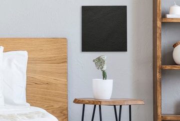 OneMillionCanvasses® Leinwandbild Leder - Lederoptik - Schwarz - Grau, (1 St), Leinwand Bilder für Wohnzimmer Schlafzimmer