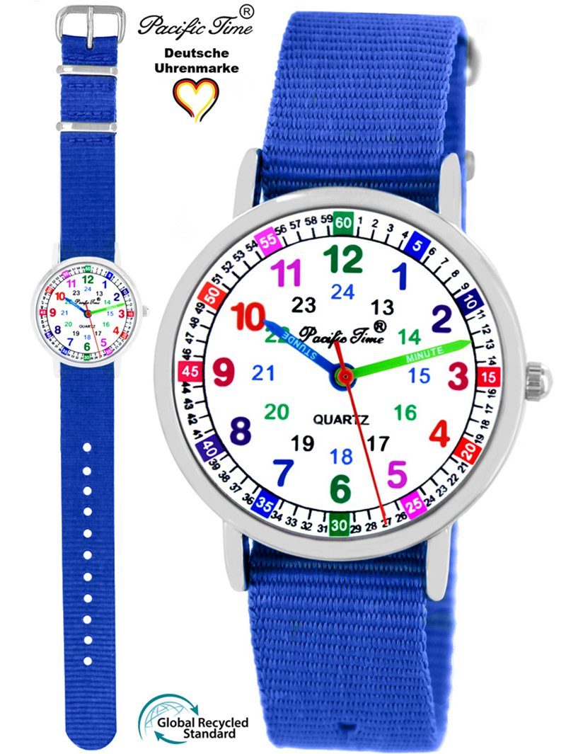 Pacific Time Quarzuhr Kinder Armbanduhr Lernuhr nachhaltiges Wechselarmband, Mix und Match Design - Gratis Versand