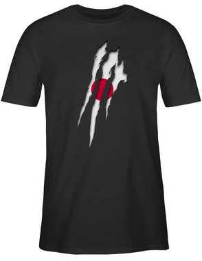 Shirtracer T-Shirt Japan Krallenspuren 2024 Fussball EM Fanartikel