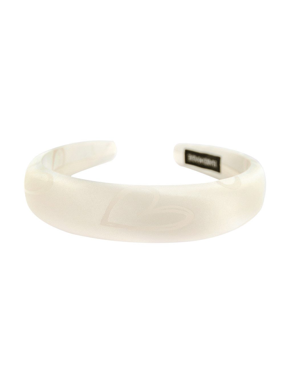axy Haarreif Breit gepolsterter Haarreif aus Seidenstoff mit Herzmuster, Vintage Damen Haareifen im romantischen Stil Haarband