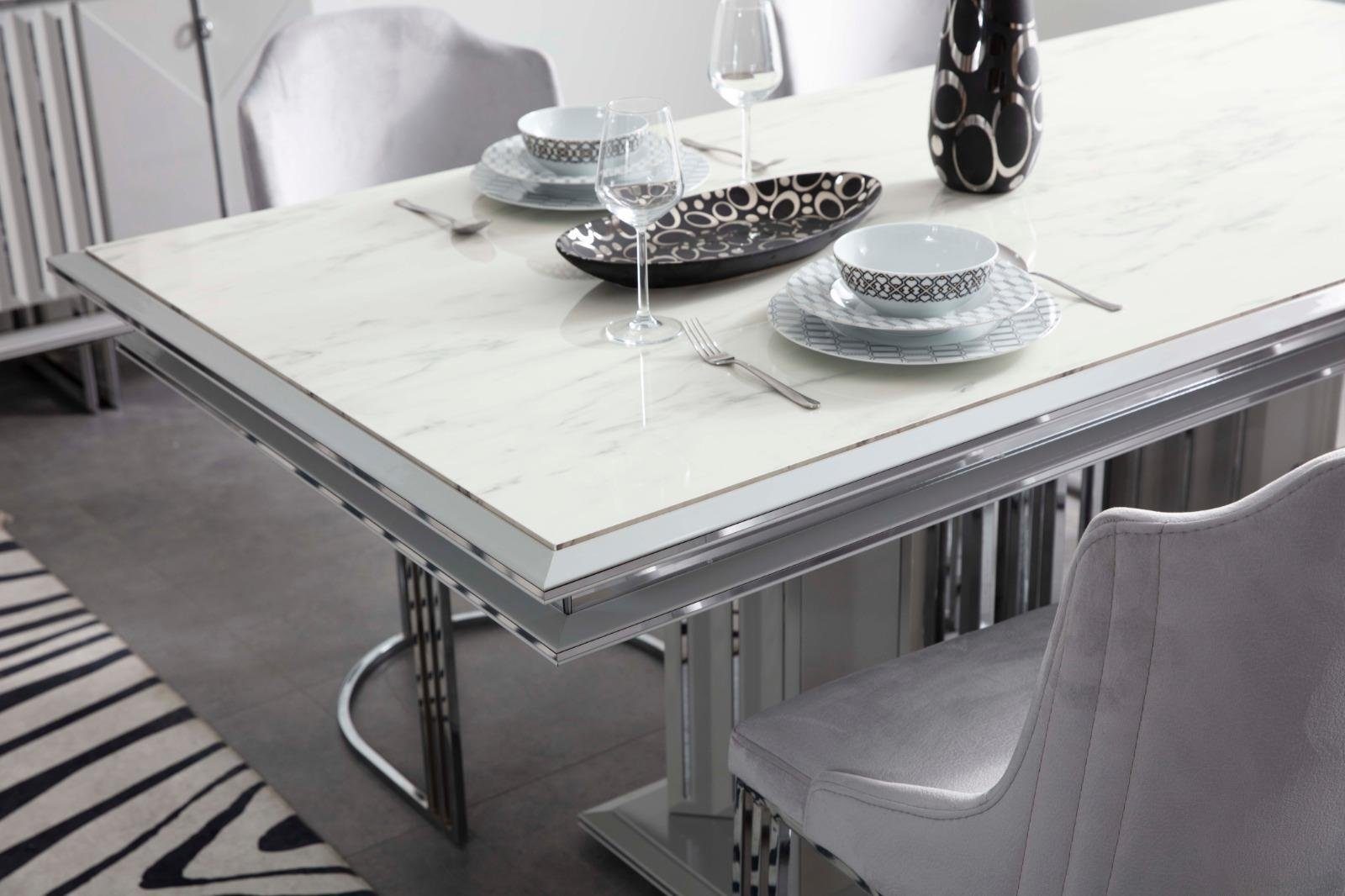 Möbel Einrichtung JVmoebel Luxus Esszimmer Holz Moderne Tische Metall Esstisch Esstisch
