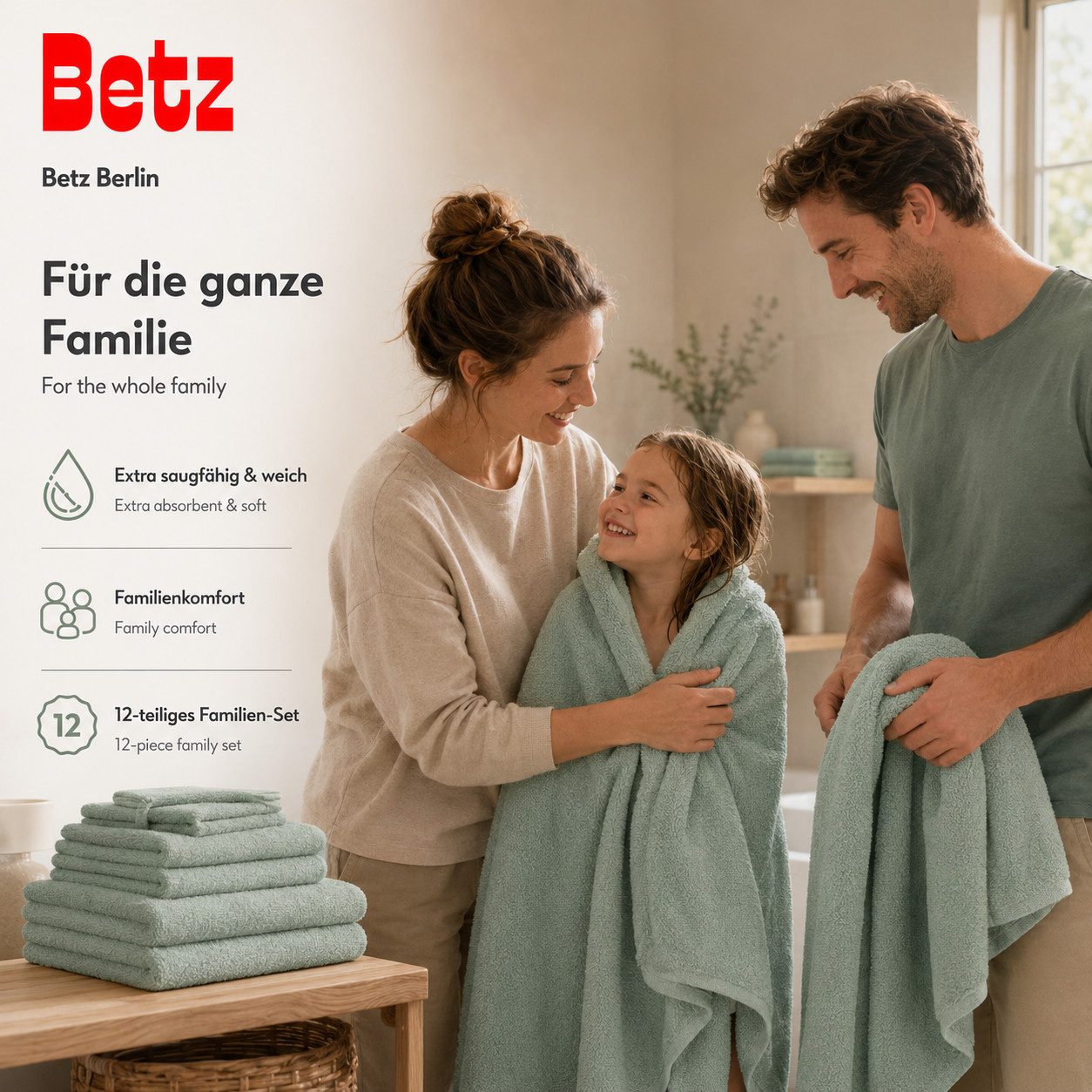 Betz Handtuch Set Betz 12 tlg. Handtuch Set Berlin, 100% Baumwolle (12 Teile, 12-St) – Bild 5 von 5