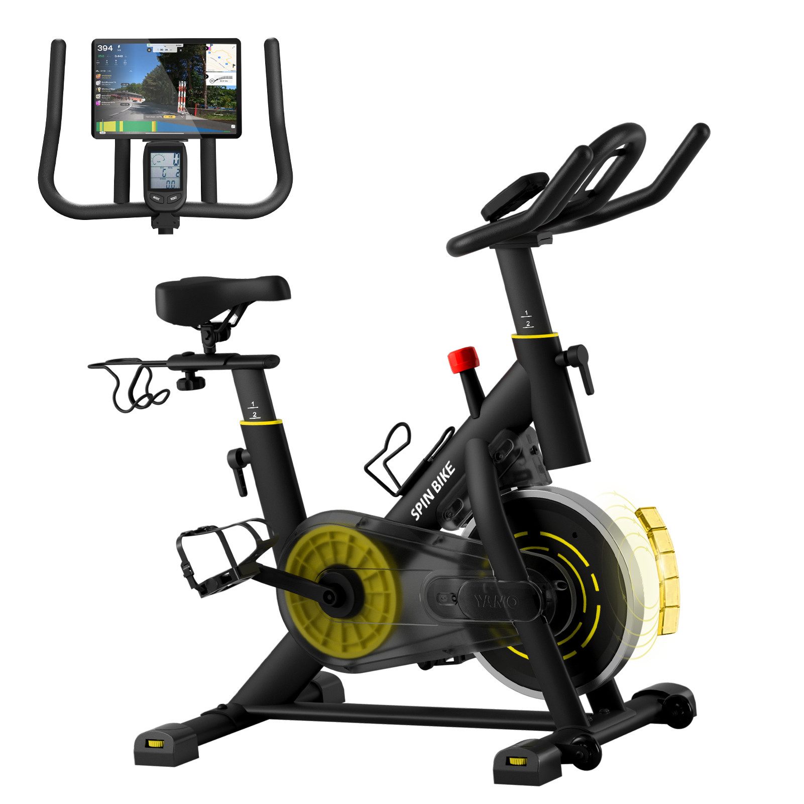 Speedbike YK10 Heimtrainer Fitnessbike mit LCD-Monitor, 120KG Belastbar