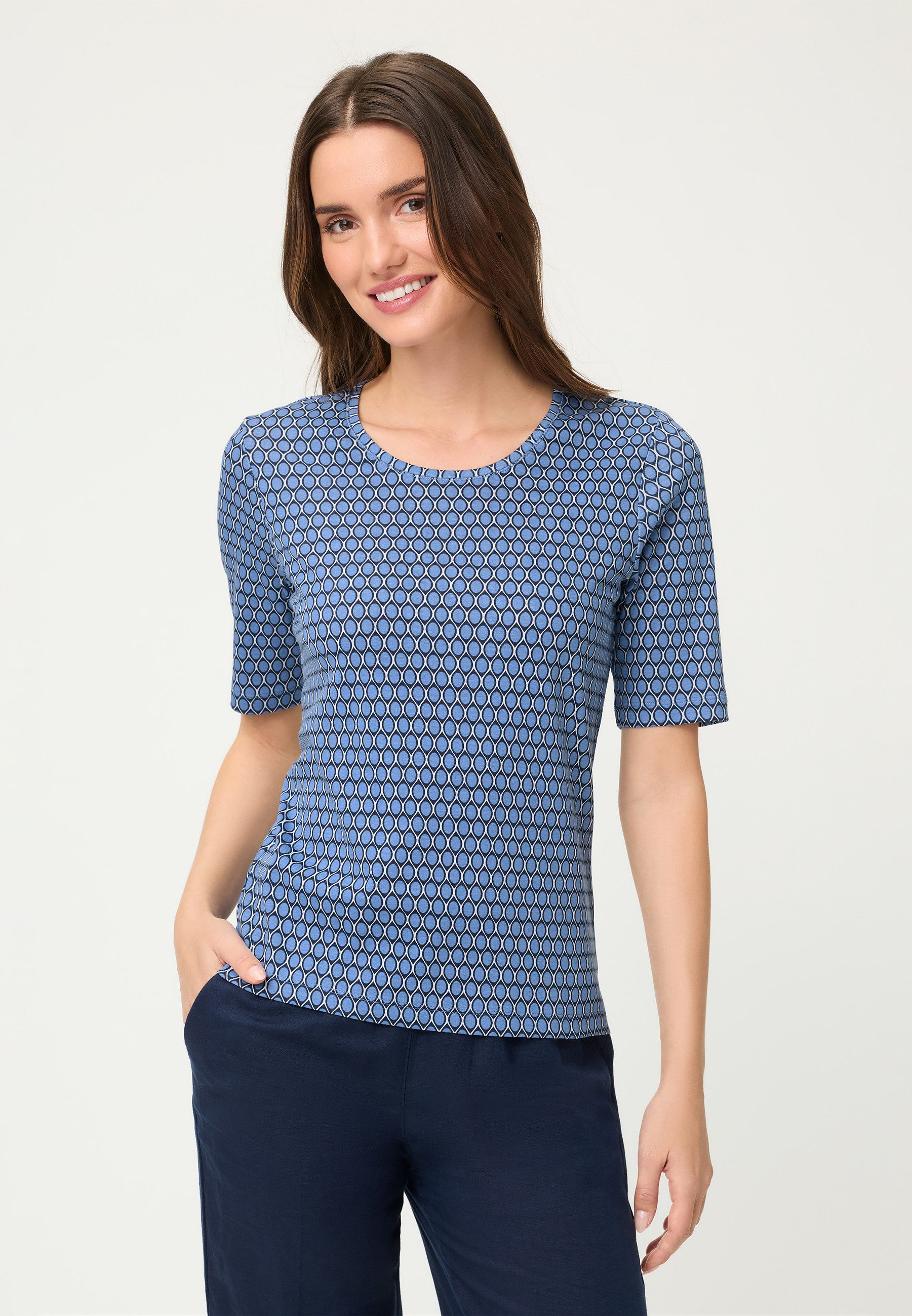 Olsen T-Shirt mit Allover-Dessin