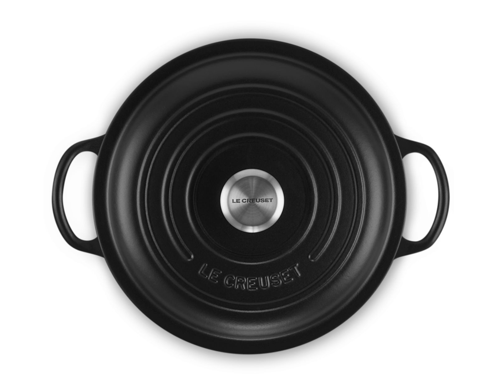 LE CREUSET Bräter Stew Pot Signature rund schwarz matt 22cm, Emailliertes Gusseisen