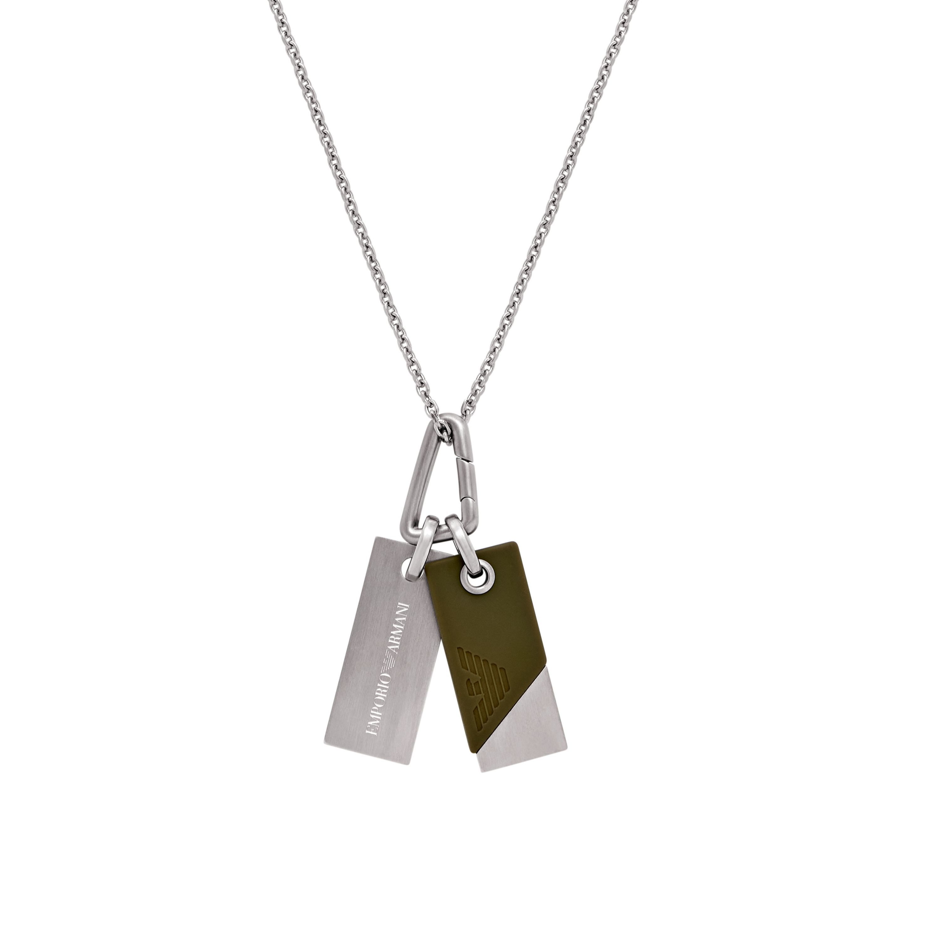 Kette mit Anhänger Schmuck Geschenk Edelstahl Silikon Armschmuck