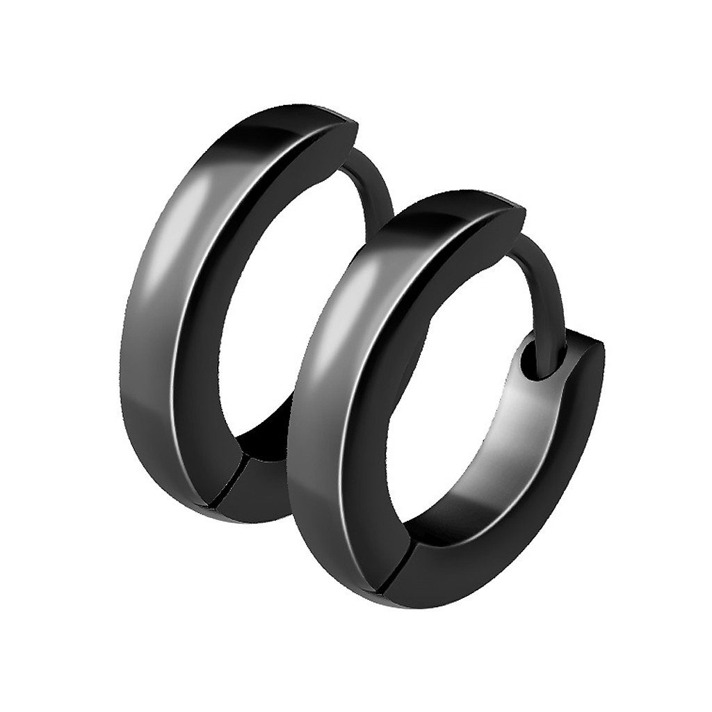 Taffstyle Paar Creolen Klassische Ohrringe Creolen Huggie Hoops Klapp Verschluss Unisex (Elegante Creolen in 5 Farben aus Chirurgenstahl), Schmuck Ohrringe Creolen Frauen Damen Schmuck Geschenke zum Geburtstag