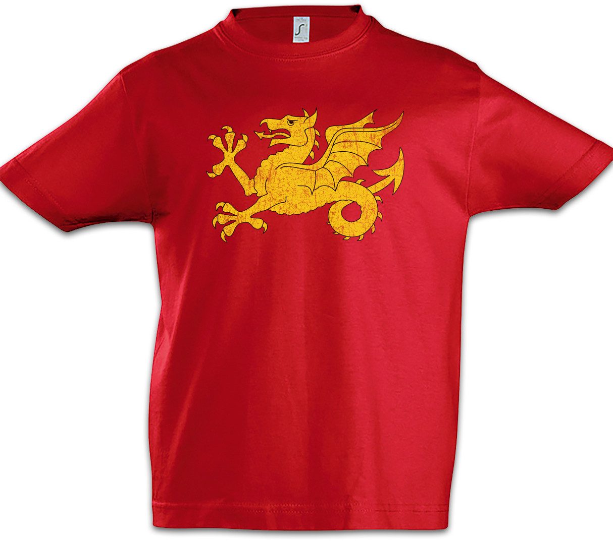 Print-Shirt Shire Flag Kinder T-Shirt Fahne Flagge Banner Coat of Arms Wappen