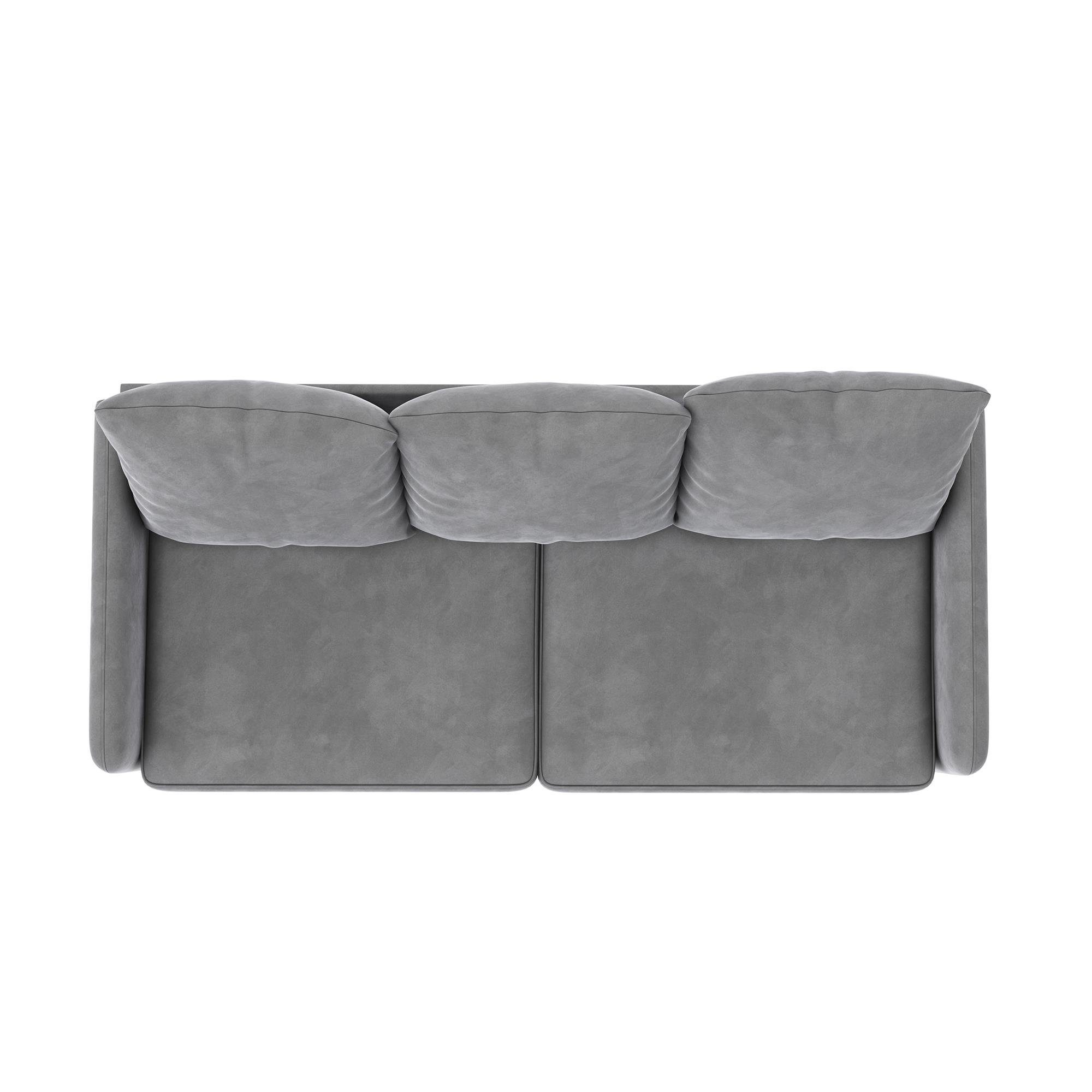Samtoptik, Sofa in Bezug hellgrau loft24 Länge Cassia, 3-Sitzer 175 cm Couch,