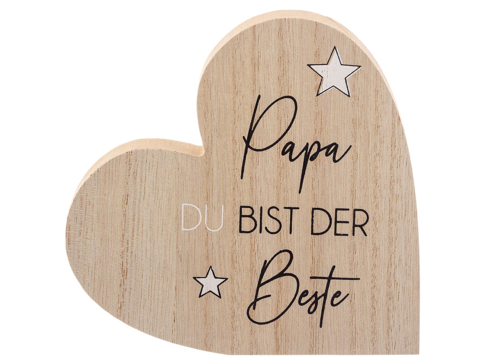 NOOR LIVING Dekoobjekt 43470 Herz Holzaufsteller mit Spruch (Stück, 1 St., 1), Herzmotiv