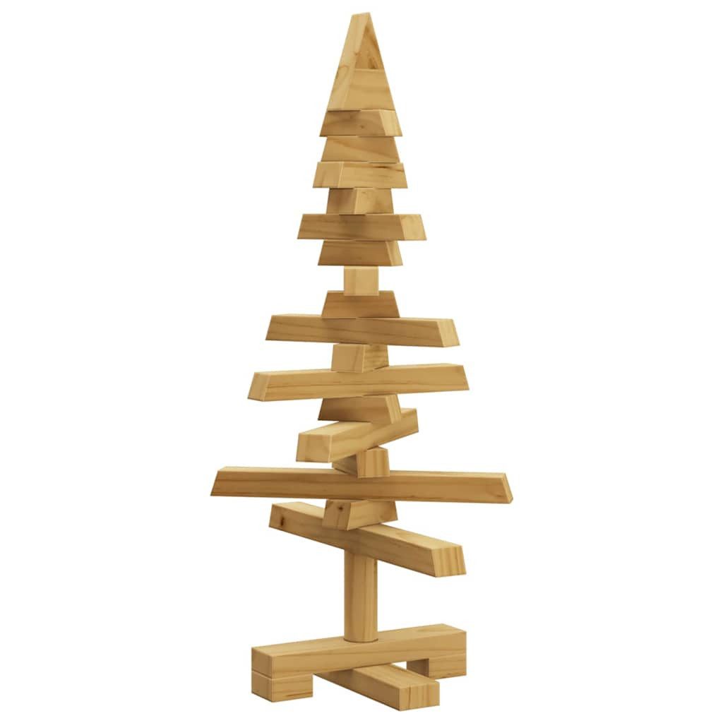 vidaXL Künstlicher Weihnachtsbaum Holz Weihnachtsbaum mit Ständer Braun 60 cm Massivholz Kiefer