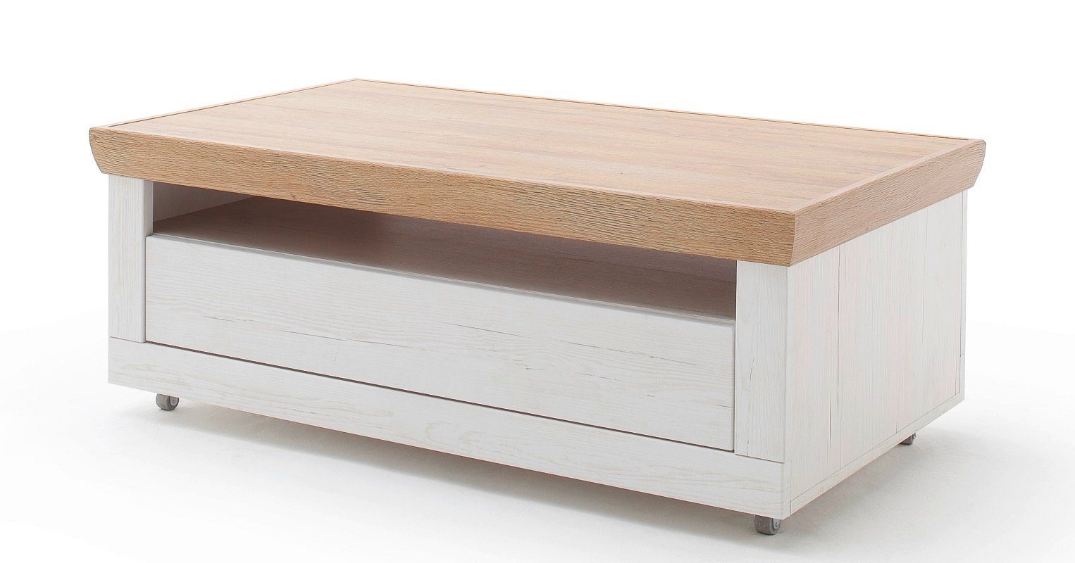 MCA furniture Couchtisch Couchtisch Madrid, Landhaus, auf Rollen, 115x60, Pinie Aurelio/ (No-Set), Breite 115 cm,Tischplatte aus Holzwerkstoff