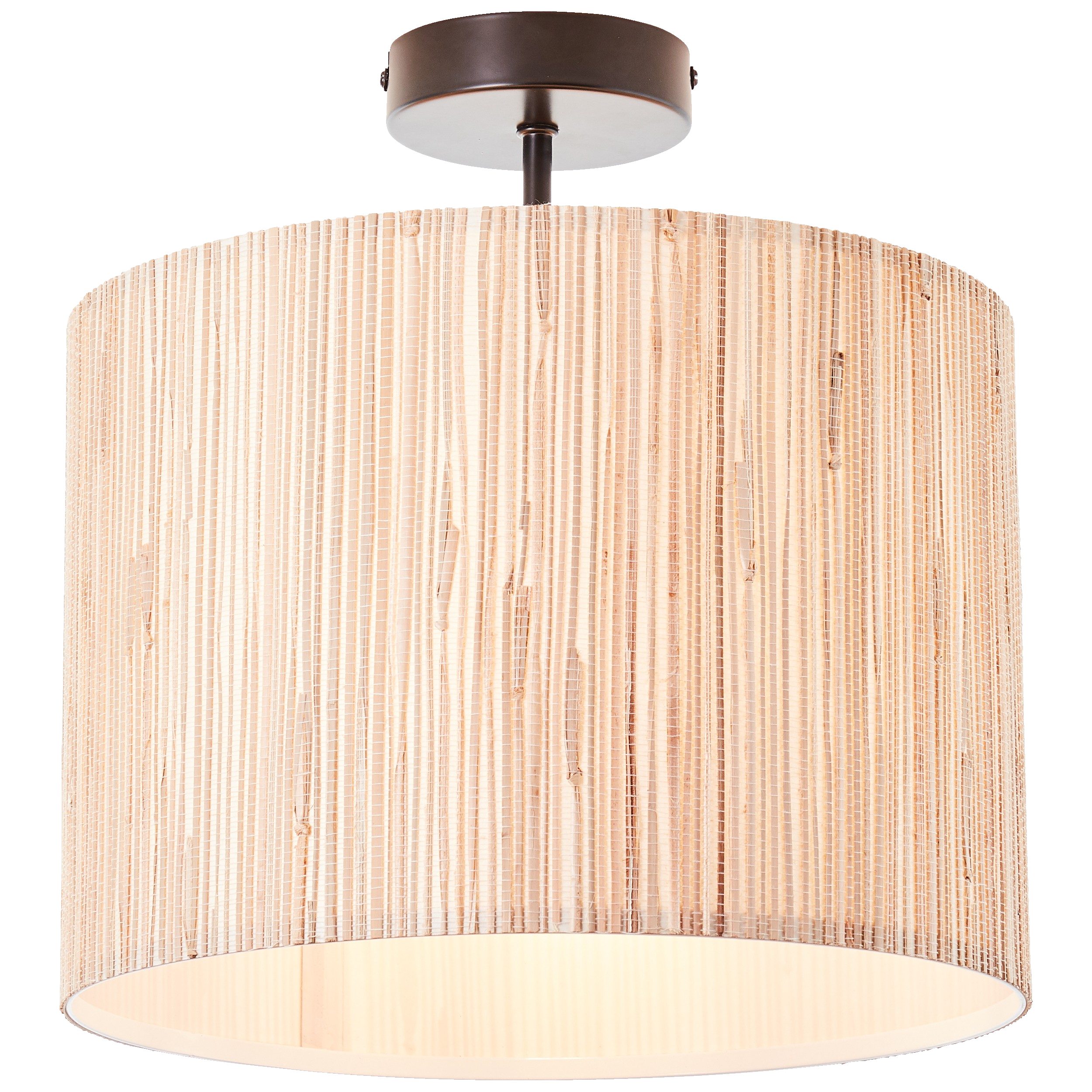 Lightbox Deckenleuchte, ohne Leuchtmittel, Deckenlampe mit Seegras Schirm, Ø 30 cm, dimmbar, E27, max. 52W