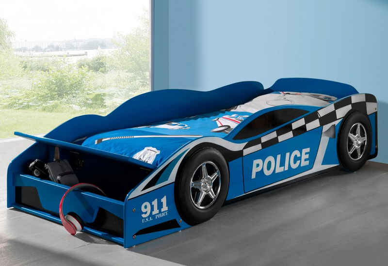 Vipack Kinderbett, Autobett "Polizei" mit Lattenrost