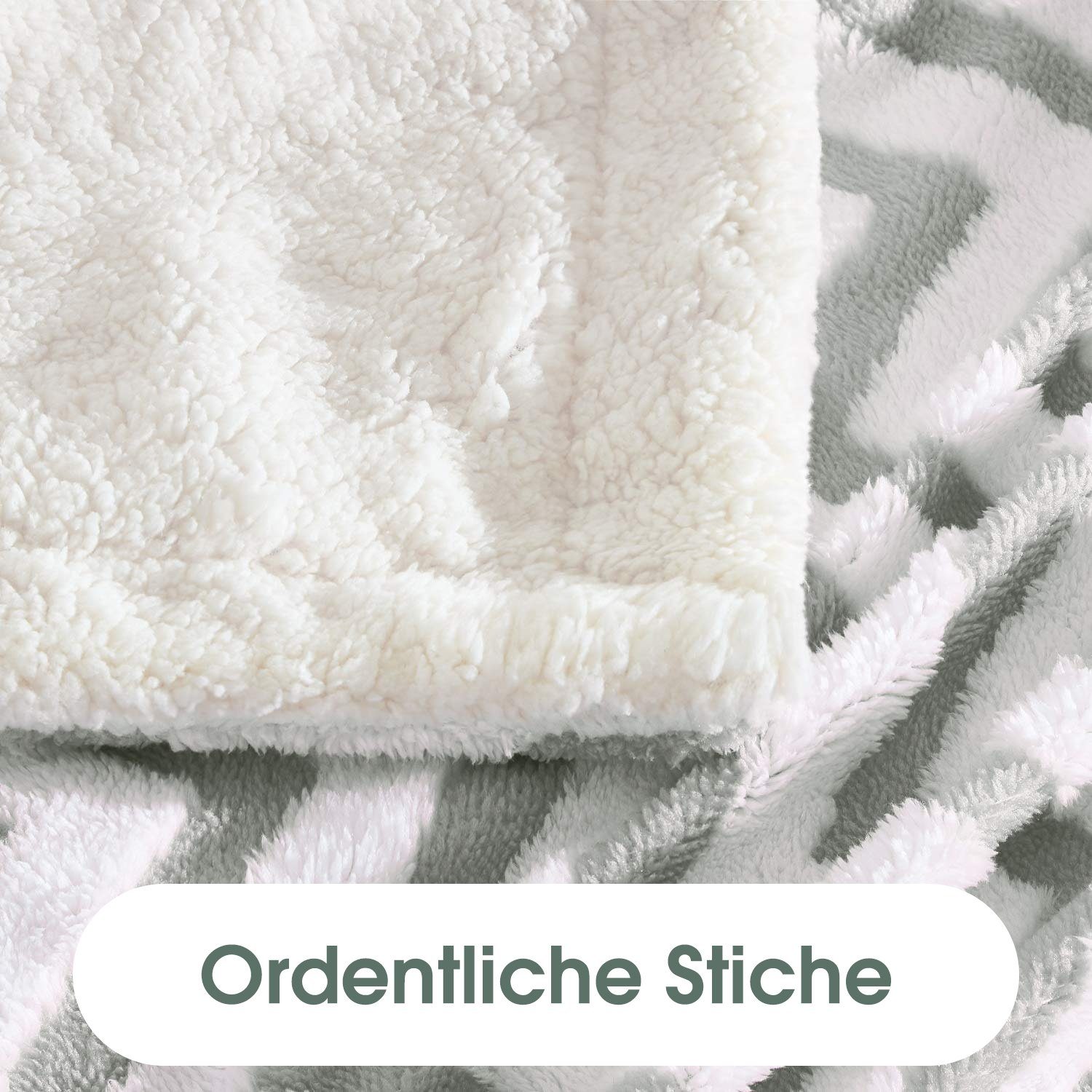 Wohndecke, HOMEIDEAS, 480 Flanell-Fleece-Decke, g/m² x 155 127 cm Grau