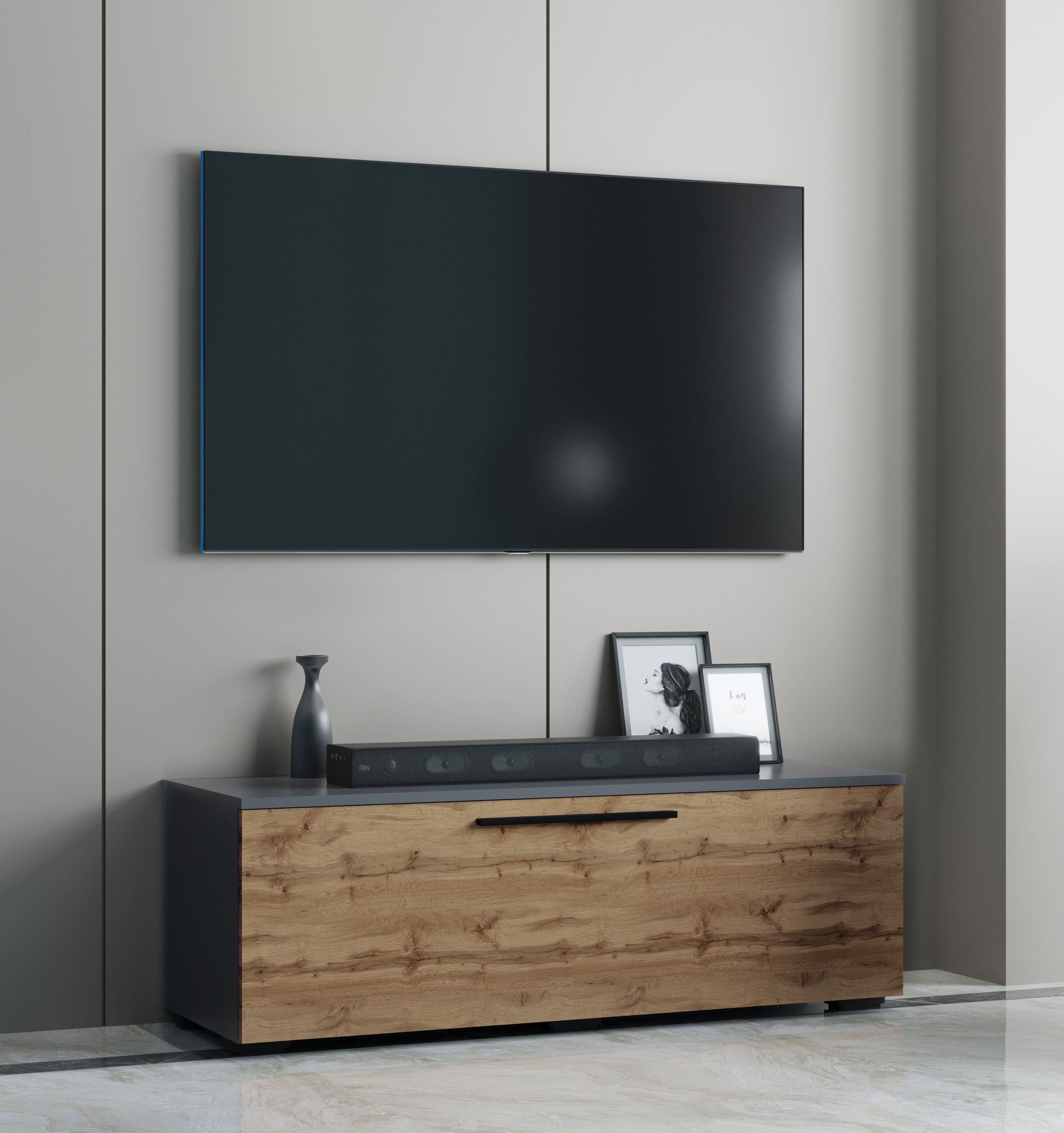 VCM TV-Board TV Möbel Wohnzimmer Arila H. 39 x B. 115 x T. 40