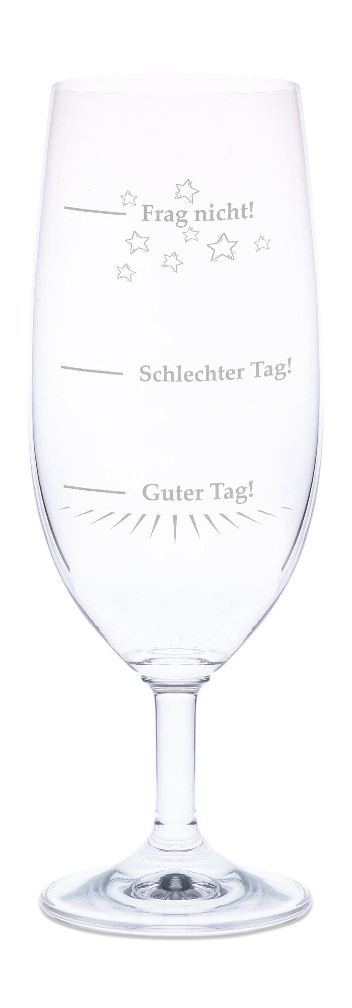 GRAVURZEILE Bierglas Leonardo Bierglas mit Gravur - Guter Tag Schlechter Tag, Glas, Witziges Geschenk für Biergenießer - 360 ml