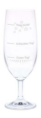 GRAVURZEILE Bierglas Leonardo Bierglas mit Gravur - Guter Tag Schlechter Tag, Glas, Witziges Geschenk für Biergenießer - 360 ml