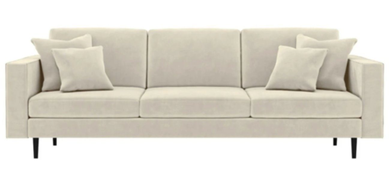 JVmoebel Made Stoff Viersitzer Design in Europe Couch, 3-Sitzer Beige Sofa Wohnzimmer