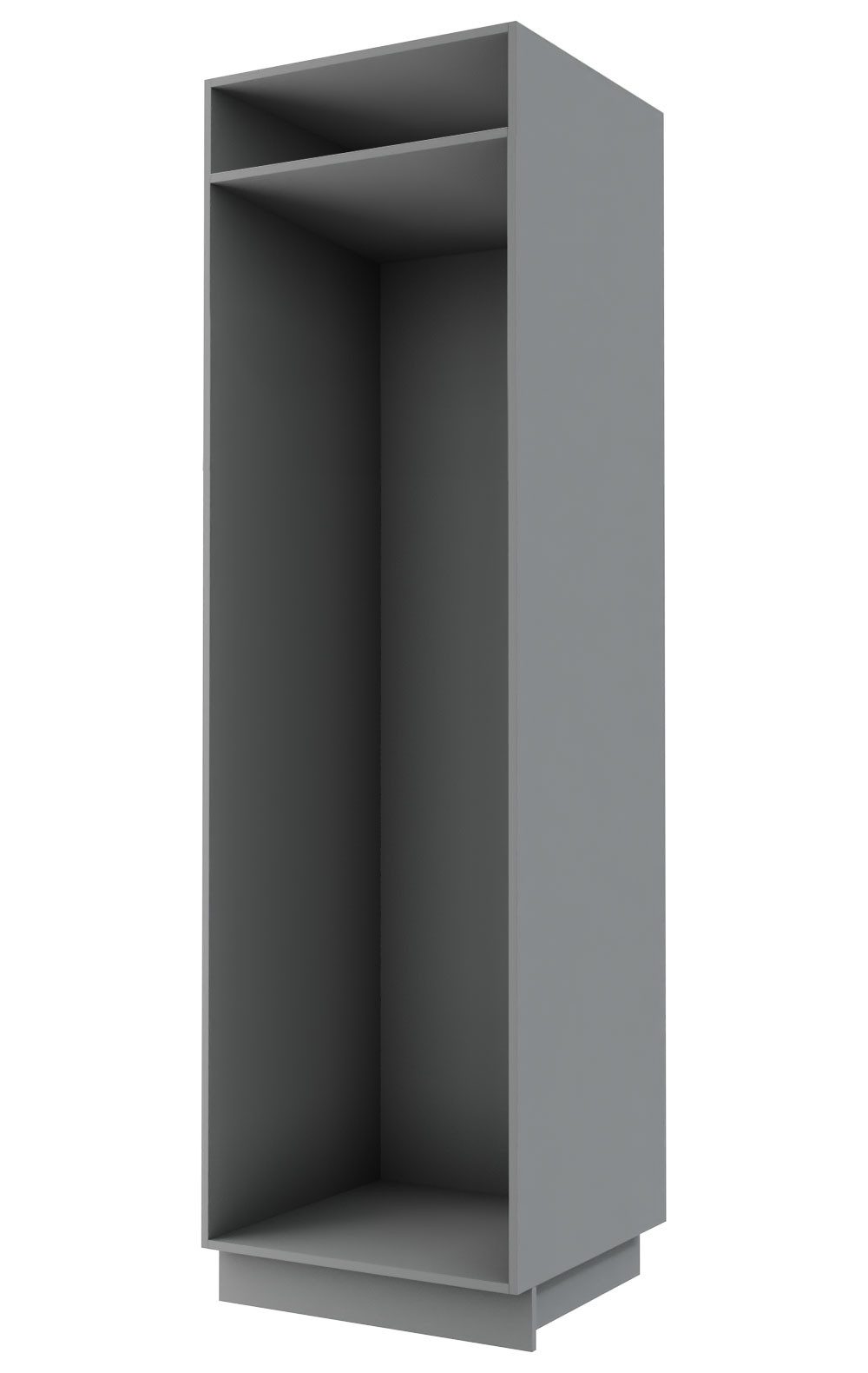 Feldmann-Wohnen Kühlumbauschrank Essen (D14/DL/60/207, 2 Türen, 1 kleines Fach, 1 Kombigerätefach, 1-St., moderne Optik, Acrylfronten mit Glaseffekt) 60x59x207cm X Hochglanz, Schwarz Matt
