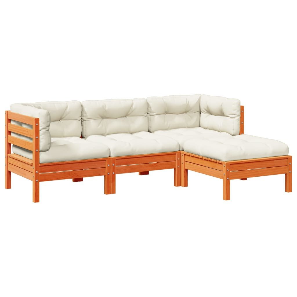 vidaXL Gartenlounge-Set 4-tlg. Garten-Sofagarnitur mit Kissen günstig online kaufen