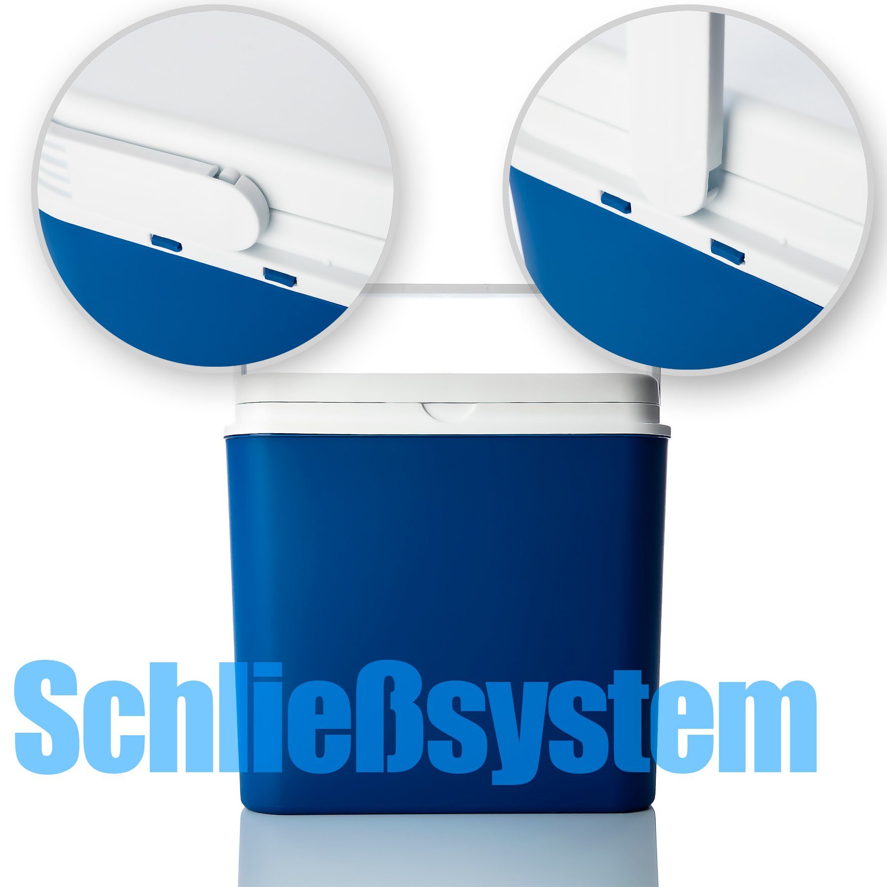 BigDean Outdoor-Flaschenkühler Kühlbox 24 Liter blau + 6 Kühlakkus bis zu 9 Std. Kühlung Kühltasc, 24L Kühlbox, Klassisch, bis zu 14h kühlung, Inklusive Akkus