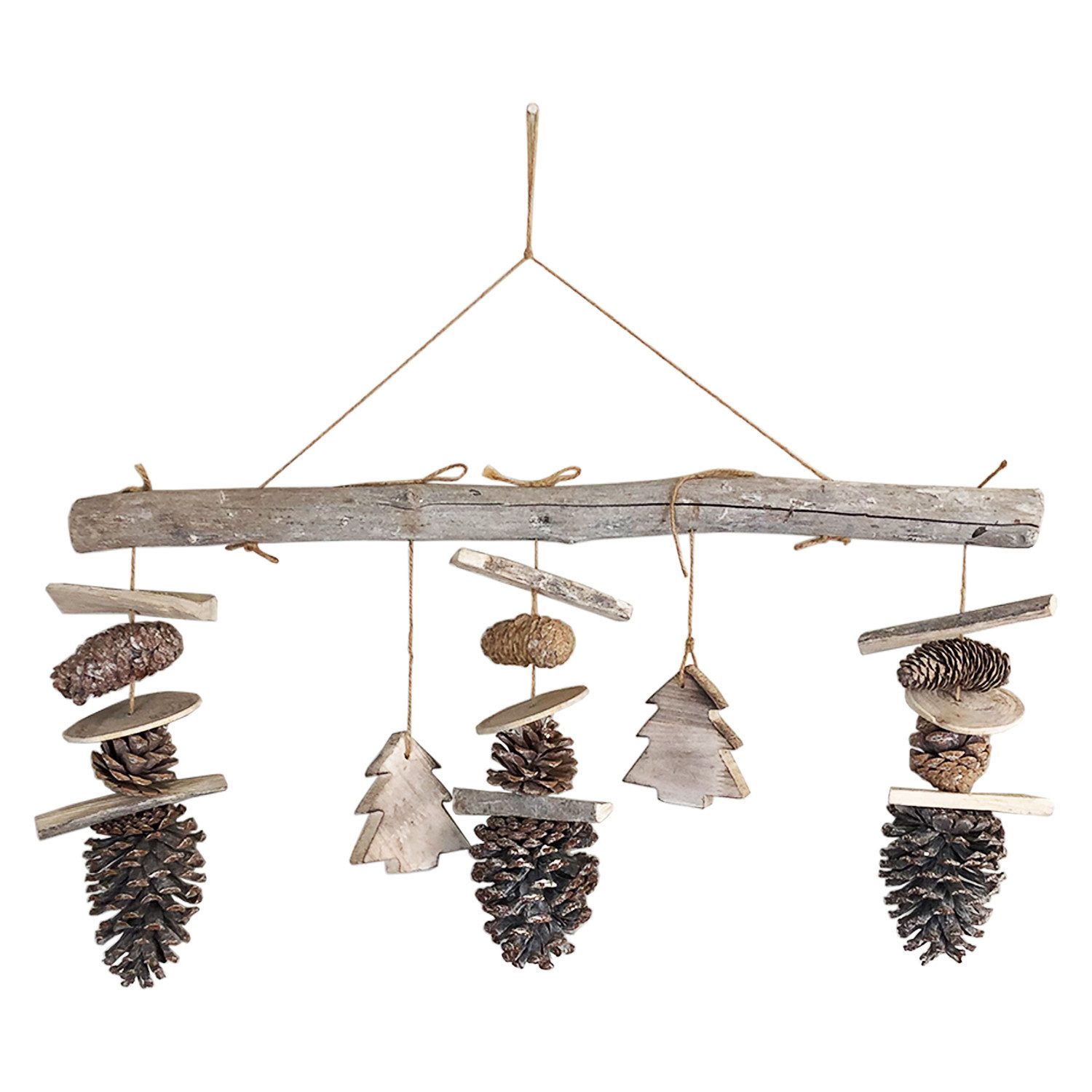 Mojawo Girlanden Holz Mobile Fensterdekoration Hänger Baum Tannenzapfen