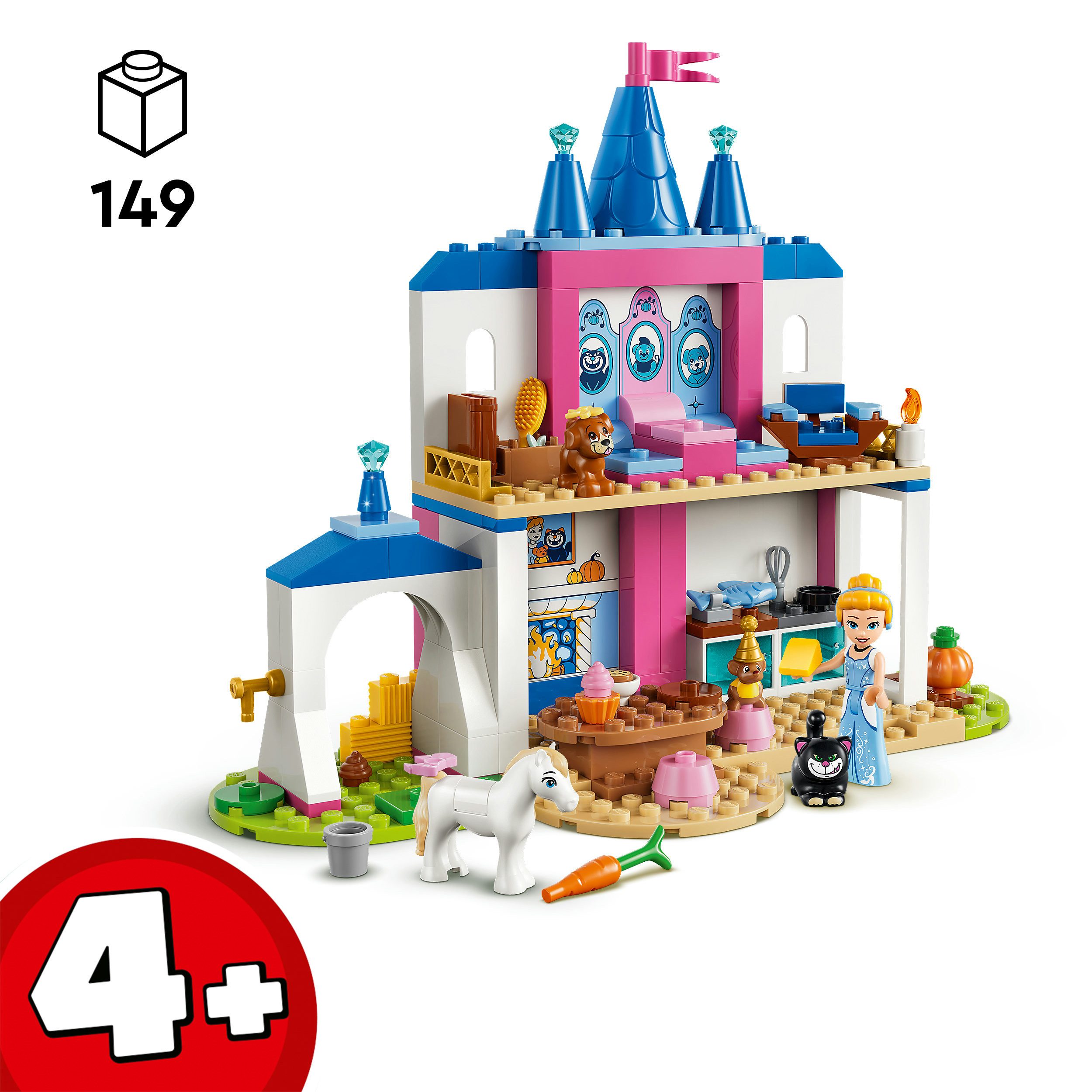 LEGO® Cinderellas Tierpalast (43283), LEGO Disney Princess Konstruktionsspielsteine, (149 St), Made in Europe